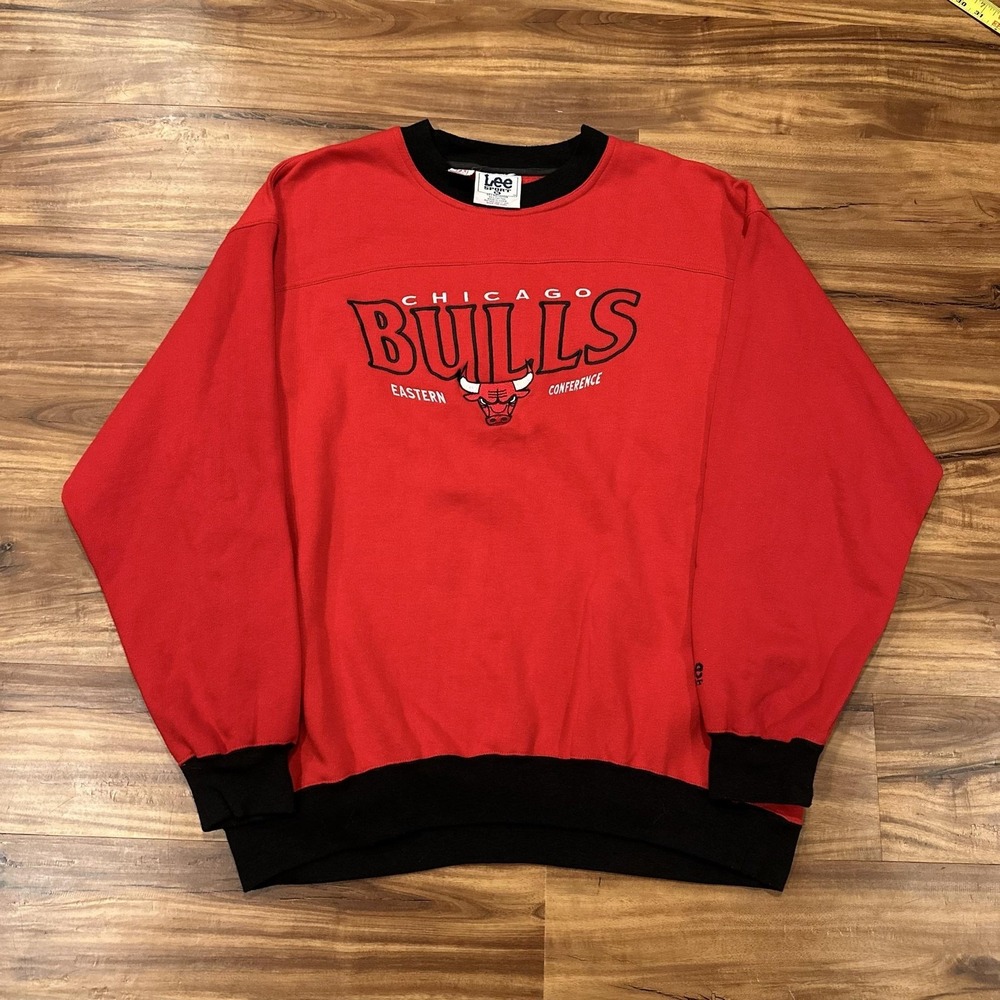 Vintage Chicago Bulls Sweatshirt Mens XL Red NBA Basketball Lee Sport 90s